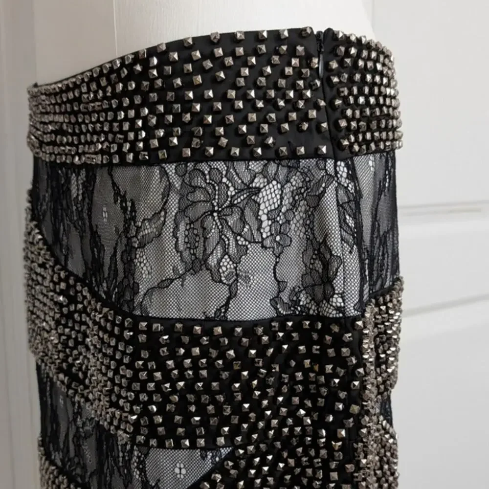 NWT Black-Collection vintage y2k beaded lace mini skirt - Picture 5 of 8